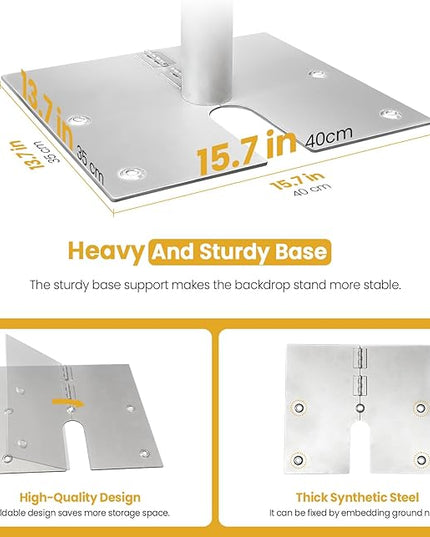 Jiang&Rong 10x10Ft Double Crossbar Backdrop Stand - Pipe and Drape Heavy Duty Adjustable Metal Frame with Drape Kit, Photographic Studio Backdrop Stand for Wedding, Birthday Party, Banquet Decorations