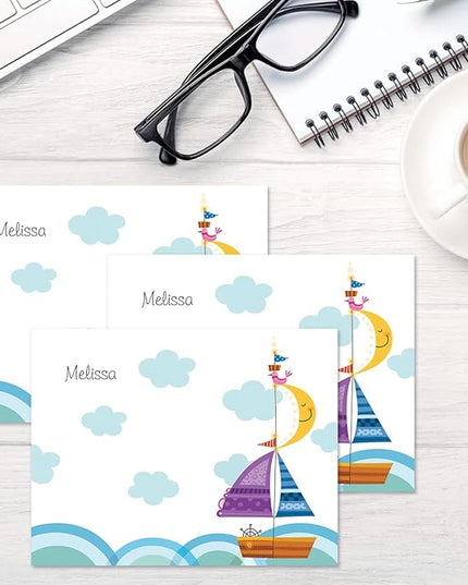 Current Imagination Personalized Note Cards - 24 Cards with White Envelopes, 4¼ x 5½ Inch Size, Blank Stationery, Add Names or Text, For Thank You Notes, Invitations, & Announcements