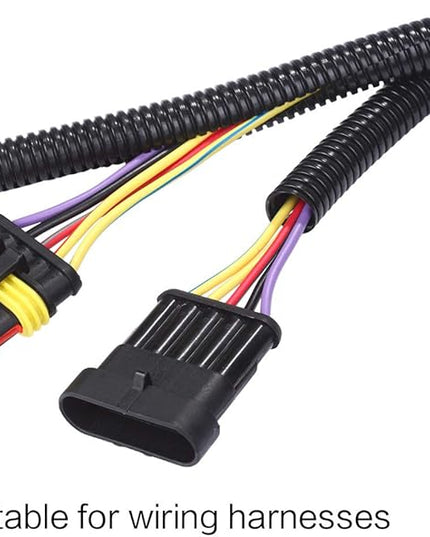 Alex Tech 50ft - 1/4 inch Split Wire Loom Tubing - Black