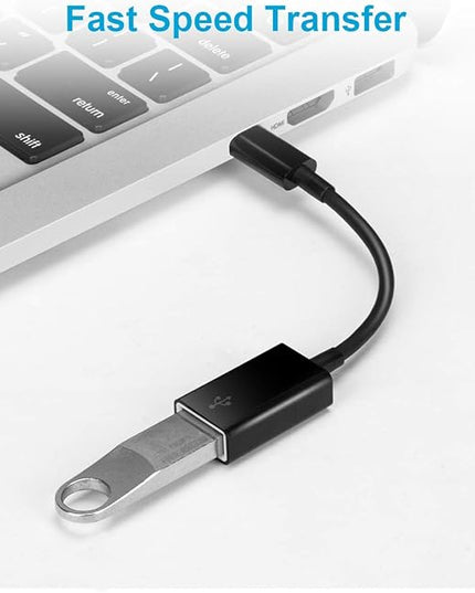 USB C to USB Adapter [2 Pack],Type-C OTG Cable Type C Male to USB A Female Usb to Usbc-c Adapter Compatible with Macbook Pro/Air iPad Pro 2022 2021 2020, Galaxy S23 S22 Ultra Note 10 S9 S8 (Black)