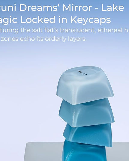 OHY PBT Keycaps, XVX Blue Jelly HOA Profile Key Cap, 132-Key Cute Custom Keycaps (for Mechanical Keyboards with Cherry/Gateron MX Switches)-Uyuni Dreams(ONLY KEYCAPS)