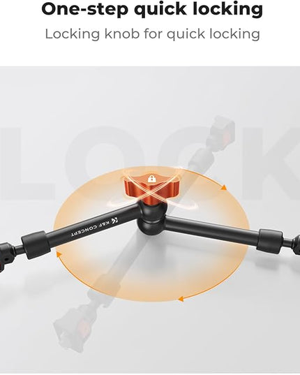 K&F CONCEPT 11" Magic Arm 1/4" Screw 360° Ball Heads Articulating Friction Camera Arm Mount for Monitor, LED Light, Webcam, Microphone, Camera Cage