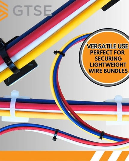 GTSE 100 Pack Of White/Clear Screw Mounts, Zip Ties Up To 0.2" Wide, Saddle Type Zip Tie Anchors