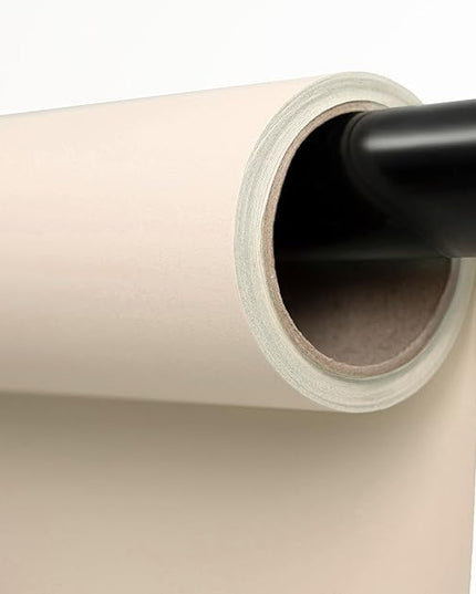 Kate Seamless Paper Backdrop for Photography Beige Cream Backdrop Paper (53''x16.4' Ivorine)