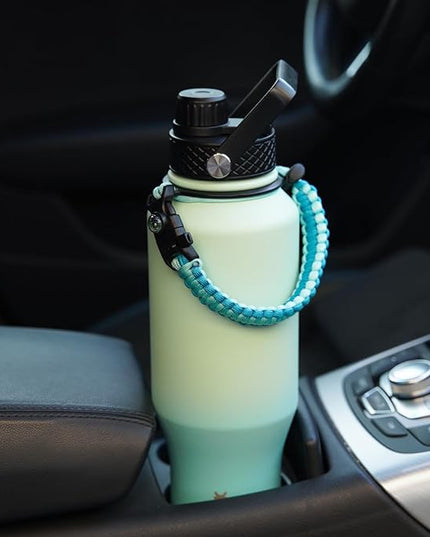 BJPKPK Insulated Water Bottles with Straw Lid, 35oz Metal Water Bottle with 2 lids & Paracord Strap, Double Wall Stainless Steel Vacuum Tumblers, Cups, Mugs, Thermo for Hot& Cold Drinks, Mint
