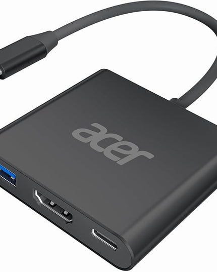 Acer USB C to HDMI Adapter, 4K USB C Hub with 100W PD, USBA 3.0 Port, HDMI to USBC Multiport Digital AV Converter for MacBook Pro/Air, iPad, Tablets, TV, Monitor and More (Black)