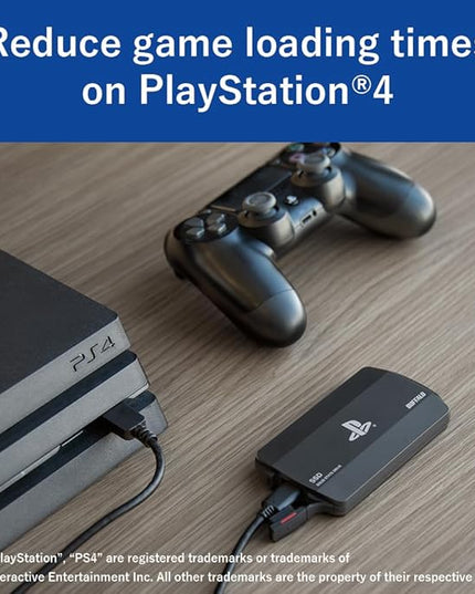 BUFFALO External SSD 1.0TB Officially Licensed Product, Compatible with PS 5 / PS 4 Consoles - USB3.2 Gen2 Type A and C - Portable Anti Shock IP55 Dust and Water Resistant SSD-PHO1.0U3B