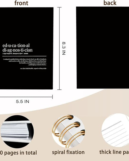 QUICQOD Educational Diagnostician Gifts Notebook,Appreciation Graduation Gifts for Educational Diagnostician Friend,Black Hardcover Spiral Notebook 5.5x8.3