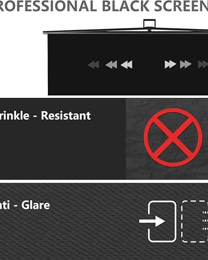 【Easy Set Up】 RAUBAY 59.8 x 82.7in Collapsible Black Backdrop Screen Portable Retractable Panel Photo Background with Stand for Video Conference, Photographic Studio, Streaming