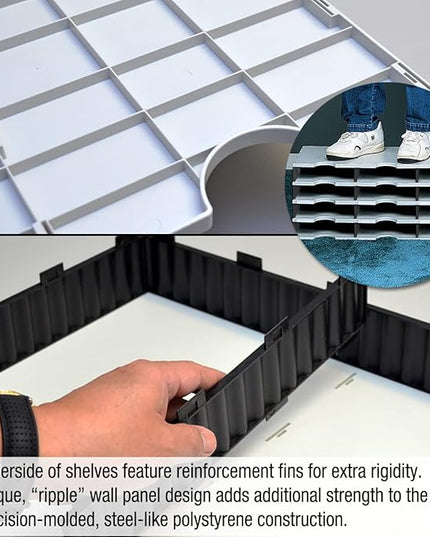 Desktop Organizer 12 Letter Tray Sorter with Hanging File Topper & 3 Supply Drawers - TierDrop Desktop Organizer Stores All of Your Documents, Books, Binders and Supplies in One Compact Modular System