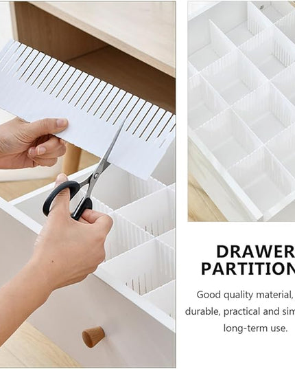 10pcs Home Drawer Dividers Combination Organizers for Socks Underwear Makeup Closet Storage Neat Partition Separators White