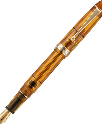Asvine V126 Vacuum Filling System Fountain Pen Gold Plated Fine Point, Brown Pen Gift Case