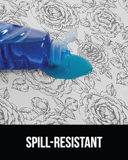 GORILLA GRIP DripGuard Shelf Liner, Non Adhesive Drawer and Kitchen Cabinet Protector, Slip Resistant BPA Free Smooth Surface Plastic Liners for Cabinets, Bathrooms, Closets, 17.5x120 Inch Floral Gray