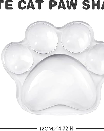 Cat Paw Mouse Wrist Rest-White Clear Silicone Palm Rest Support Pad-Ergonomic and Soft Transparent Wrist Pain Relief for Office Home Desk Computer