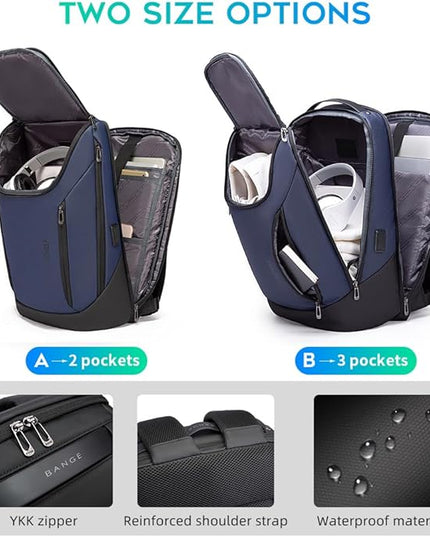 BANGE Business Smart Backpack Waterproof fit 15.6 Inch Laptop Backpack with USB Charging Port,Travel Durable Backpack