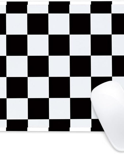 Black and White Checkered Square Mouse Pad,Non-Slip Rubber Base Mouse Pad, Home Office Decoration Desktop Accessory,Laptop Mouse Pad for Office Laptops,9.4x7.8x0.12in.