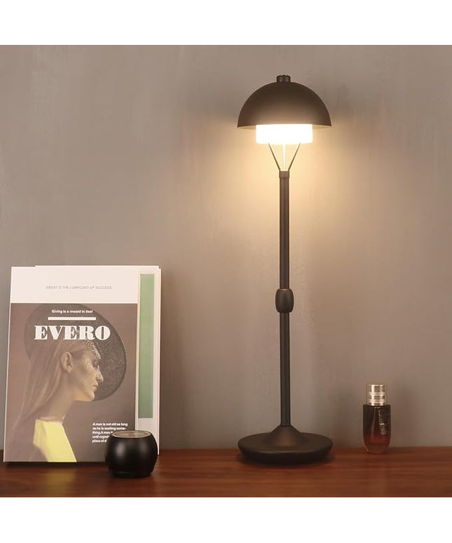 Modern Table Lamp Cordless Portable Desk Lamp, 2700K Stepless Dimming Rechargeable Battery Operated LED Lights for Bedroom, USB-C Charging, Restaurant/Bar/Night Light/Gifts (Sand Black)
