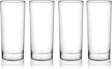 True Highball Glasses, Tall Glass Tumbler for Cocktails, Mojito Iced Tea Juices, Soda Water Drinking Cups, Kitchen Glassware, Home Bar, 11 oz Set of 4