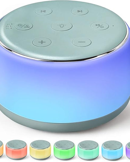 FamiSym White Noise Sound Machine Baby for Sleeping with Night Light – 34 Soothing Sounds, Rechargeable White Noise Machine for Kids Adults Sleep, Portable Lullaby Machine Baby Soother (Slate)