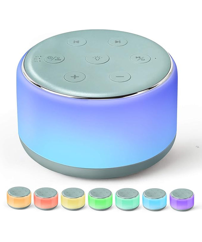 FamiSym White Noise Sound Machine Baby for Sleeping with Night Light – 34 Soothing Sounds, Rechargeable White Noise Machine for Kids Adults Sleep, Portable Lullaby Machine Baby Soother (Slate)