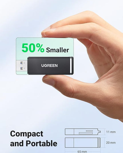 UGREEN SD Card Reader - Portable USB 3.0 Dual Slot Flash Memory Card Adapter Hub for SDXC, SDHC, MMC, RS-MMC, TF, Micro SDXC, Micro SDHC UHS-I for Mac, Windows, Linux, Chrome PC, Laptop