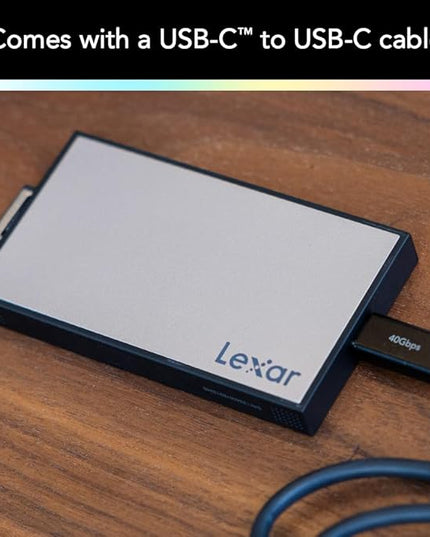 Lexar Professional Workflow CFexpress 4.0 Type A Card Reader, Pairs with Lexar Professional Workflow, USB-C to USB-A Adapter, Compatible with PC, Laptop, Tablet, Smartphone (LPWF730N-5ANGL)