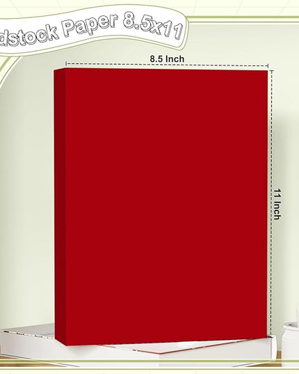 120 Sheets Cardstock 8.5x11, 65lb Dark Red Card Stock, Red Construction Paper, 180gsm Thick Printer Paper for Printing, Painting, Card Making, Kids School Supplies,Party Decorations