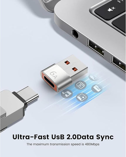 10-Pack 10Gbps/120W USB C to USB Adapter & C Male to 3.1 Female Charger,Compatible with MacBook Pro/Air, iPhone 17 16 15 Pro Max/15 Plus/14 13 12 Samsung Galaxy S25/S24/S23/S22(Sliver)