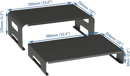 AEONS Versatile 2-Piece Monitor Stand Riser Desk Organizer, Ergonomic 2-Tier Computer iMac Display Holder Laptop Stand Printer Storage Shelf Cable Management.