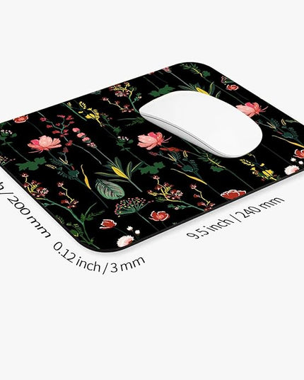Square Mouse Pad Blooming Botanical Flowers,Personalized Premium-Textured Custom Mouse Mat Design,Washable Mousepad Cloth,Non-Slip Rubber Base Computer Mouse Pads for Wireless Mouse