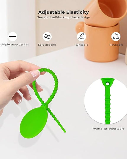 Cable Labels-Reusable Zip Tie, 10Pack Silicone Cord Organizer Writable Label Ties, Handwriting Cable Ties for Bundle Compatible Tags, Adjustable Cord Straps Cable Management Wire Tags for Home, Office