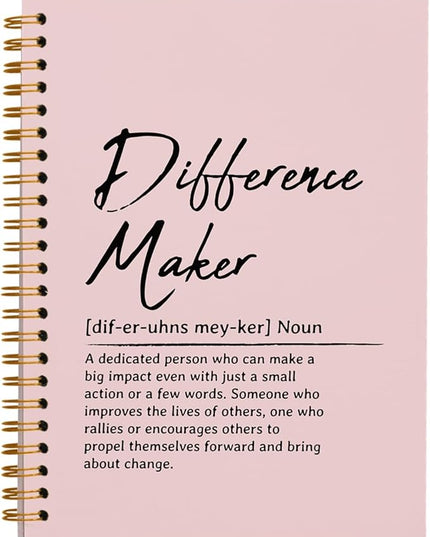 OXW Blush Notebooks for Work, Difference Maker Gift Meeting Notebook Journal for Writing, Employee Appreciation Gifts, Thank You Gifts for Women Men Leader Mentor Boss Manager, 5.5"x8.3"