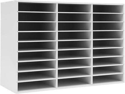 Literature Organizer 27 Slots Compartments Desktop File Sorter Mail Center Paper Storage Cabinet Home & Office Mailbox School Classroom Keepers
