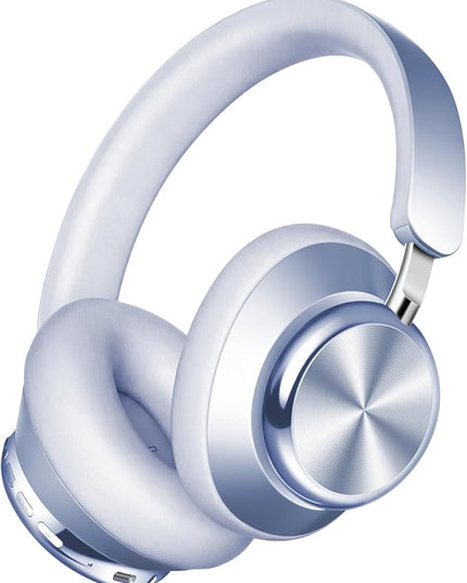 Wentronic Y03 Bluetooth Headphones Wireless Active Noise Cancelling Over Ear Headphones 48 Hours Playtime High Sound Quality 6 EQ Music Mode Headphones with Soft Ear Cushion - Blue