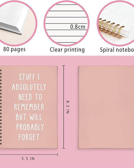 LIANGW Funny Notebooks Journal, Sarcastic Notebooks for Work, Funny Office Gifts for Coworkers, Funny Notebooks for Work, Office Humor Gifts, Black Hardcover Spiral Notebook 5.5x8.3 Inch(pink)