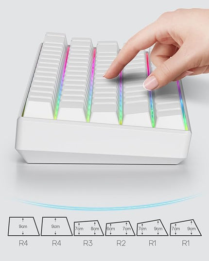 Cherry Profile White Blank PBT Keycaps, 128 Key Custom Key caps, Minimalist Blank Keycap Set for Cherry MX Switches Mechanical Keyboard (White/Blank)