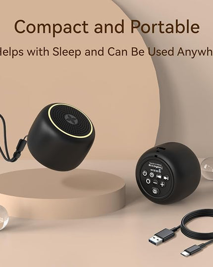 Portable Sound Machine Small Mini White Noise Machine Brown Noise 30 Soothing Sounds Rechargeable Speaker Block Noise 4 Memory Function Natural Baby Adults Kids for Travel Office Privacy Improve Sleep