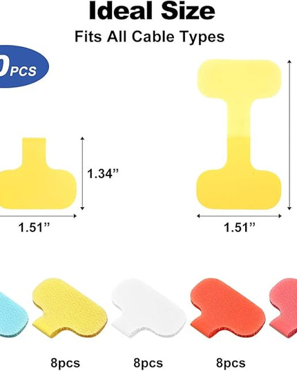 40 Pack Cable Labels Tags, Multi-Color Write On Wire Cord Tags and Charger Labels Waterproof for Cable Management and Identification Electronics (Oval)