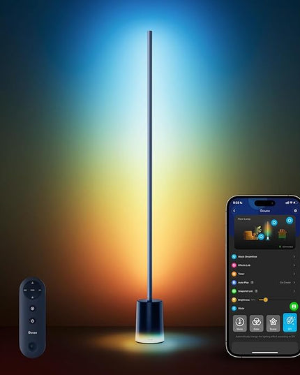 Govee Floor Lamp 2 with Matter, RGBIC, Warm Cool White LED, Alexa Compatible, 1725lm, Music Sync, Scene Modes, Smart Floor Lamp for Living Room, Bedroom, Blue(1 Pack)