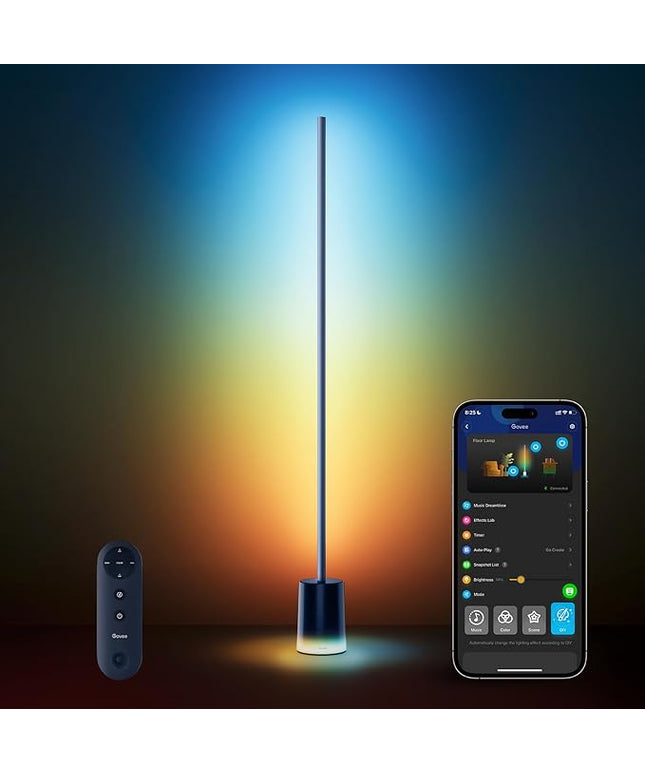 Govee Floor Lamp 2 with Matter, RGBIC, Warm Cool White LED, Alexa Compatible, 1725lm, Music Sync, Scene Modes, Smart Floor Lamp for Living Room, Bedroom, Blue(1 Pack)
