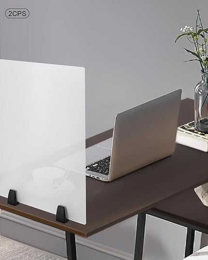 Desk Divider,2 Pack Desk Privacy Panels,Modern Dual Frosted Plexiglass Clamp-on 24x18 inch Privacy Panels,Sound Absorbing Cubicle Desk Dividers,Office Furniture Partitions (24x18inch)