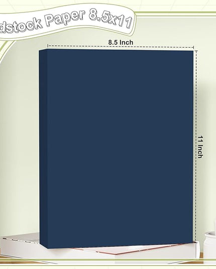 40 Sheets Cardstock 8.5x11, 65lb Darkblue Card Stock, Construction Paper, 180gsm Thick Printer Paper for Printing, Painting, Card Making, Kids School Supplies,Party Decorations