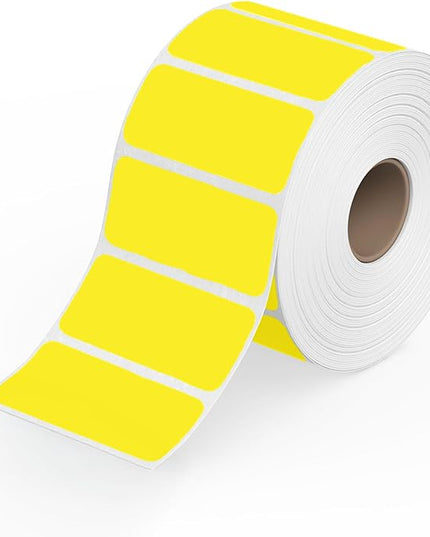 Rollo Direct Thermal 2x1 Sticker Labels - Roll of 1,000 Yellow Thermal Labels - Multi-Purpose Thermal Printer Stickers