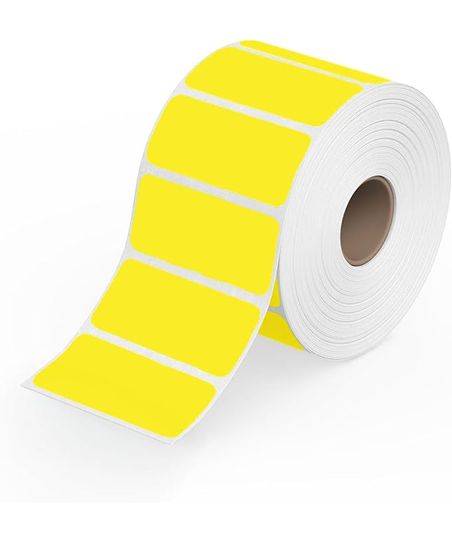 Rollo Direct Thermal 2x1 Sticker Labels - Roll of 1,000 Yellow Thermal Labels - Multi-Purpose Thermal Printer Stickers
