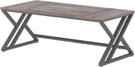 LVB Long Rustic Computer Desk, Industrial Large Wood Metal Office Desk, Modern Pc Study Gaming Writing Table for Two Person, Workstation Executive Desk for Home Bedroom Living Room, Dark Gray, 70 Inch