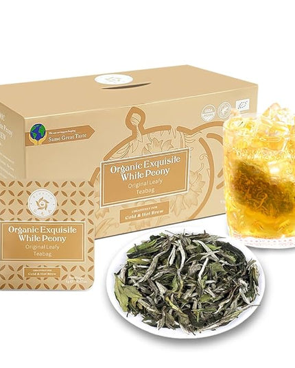 RIANTEA Organic White Tea Bag 36 Count - Cold Brew Loose Leaf Tea Bags, Biodegradable Corn Fiber Sachets, Full-Leaf, Eco-Conscious Iced Tea, Refreshing & Smooth Flavor