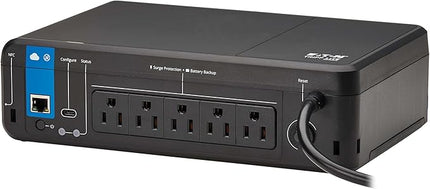 Tripp Lite Cloud-Connected 850VA UPS Battery Backup and Surge Protector, Remote Management & Monitoring, 450W, 5 Outlets, Computer UPS, Wall Mount Option, 5ft Cord, 3-Year Warranty (BC850RNC)