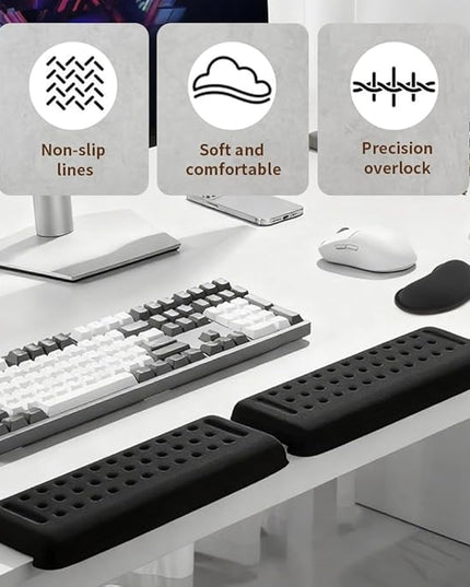 L-Shaped Desk Elbow Pad for Desk, Wrist Rest for Mouse, Memory Foam Elbow Pads with Non-Slip, Ergonomic Desk Edge Cushion, Wrist Support Arm Rest for Office and Gaming