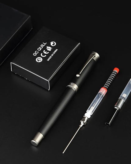 GC QUILL Fountain Pen Set - Fine & Medium Nibs, Includes 18 Ink Cartridges, Ink Refill Converter & Syringe Filler, Gift for Writing, Journaling & Calligraphy MU-13