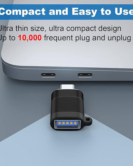 AreMe USB C Adapter (6 Pack), Micro USB Male to USB C Female Adapter, USB 3.0 to Type C Converter Connector (Black)